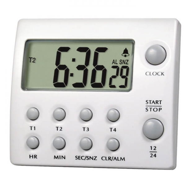 DGS 電子計時器 四組式附時鐘 - 實器時代