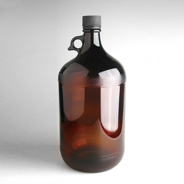 台製 茶色玻璃細口瓶 附提把 - 實器時代